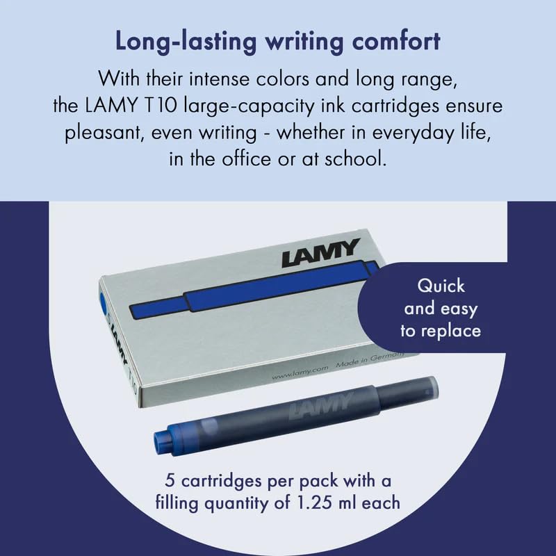 Lamy 1220536 T 10 Ink Cartridges – Blue (Pack of 10) - Image 3