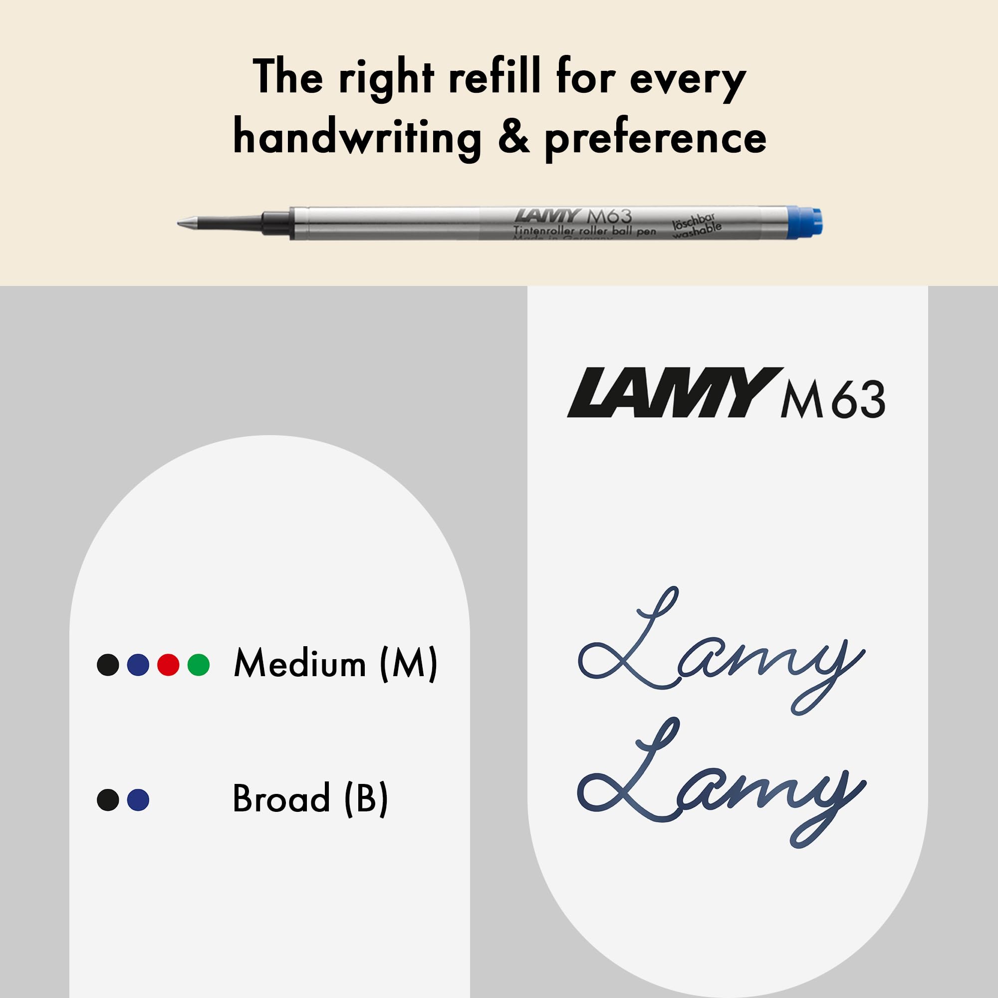 Lamy 2000 black - elegant rollerball pen in robust fibreglass barrel - perfectly balanced & in line width M M 63 rollerball refill in black - Image 4