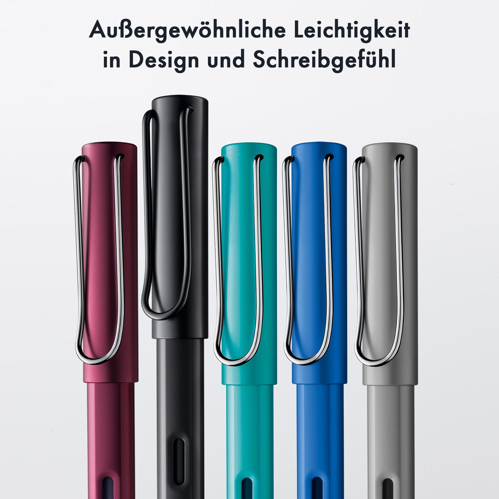 LAMY AL-star black - Fountain Pen with ergonomic grip & black steel nib in size M - lightweight aluminum body - including LAMY T 10 blue cartridge - Right-Handed - Image 6