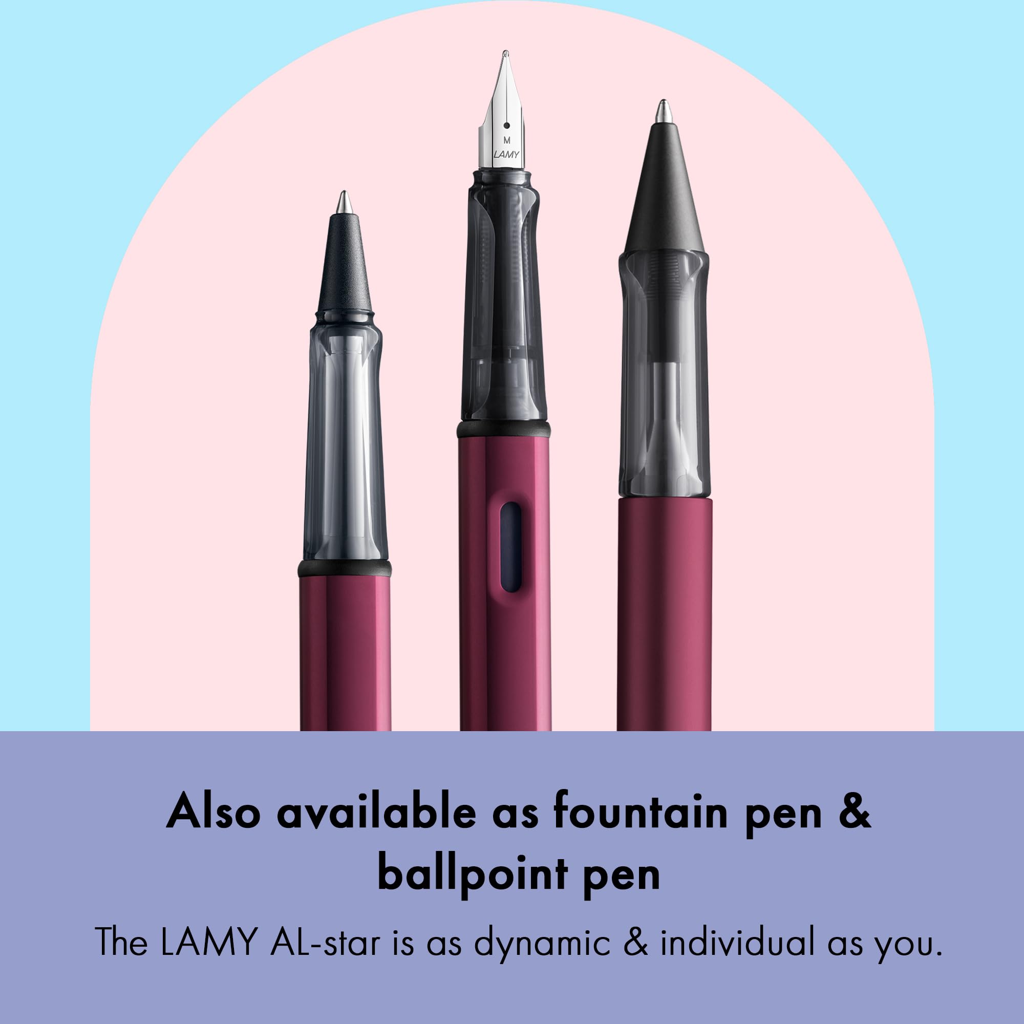 Lamy AL-star black purple - Rollerball Pen pen with transparent, ergonomic grip & line width M - lightweight aluminum body - including rollerball refill M 63 in black - Image 6