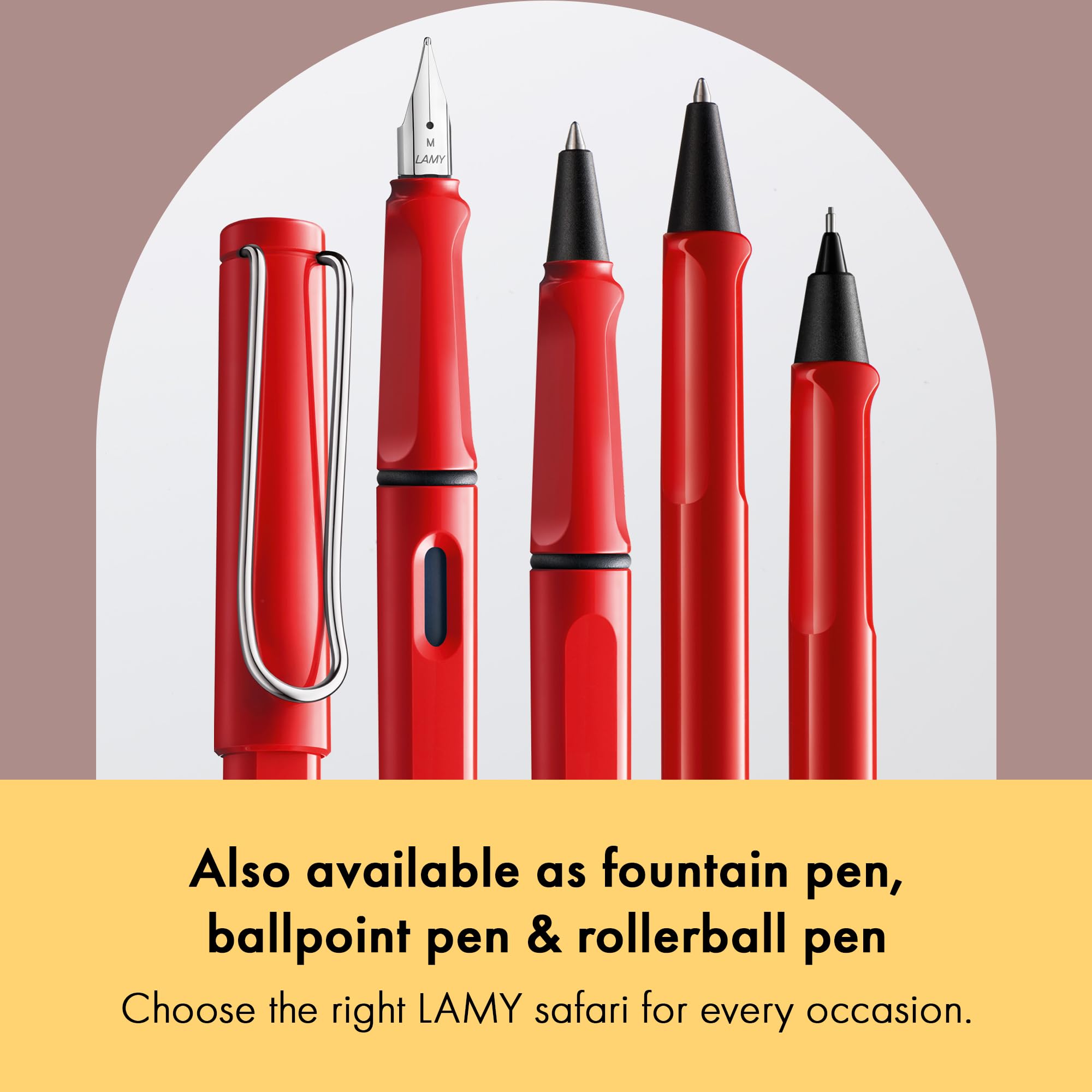 LAMY safari red - Mechanical Pencil with ergonomic grip & body made of robust ASA plastic - ideal for drawing & writing - including LAMY M 41 fine line refill 0.5 mm & eraser tip - Image 5