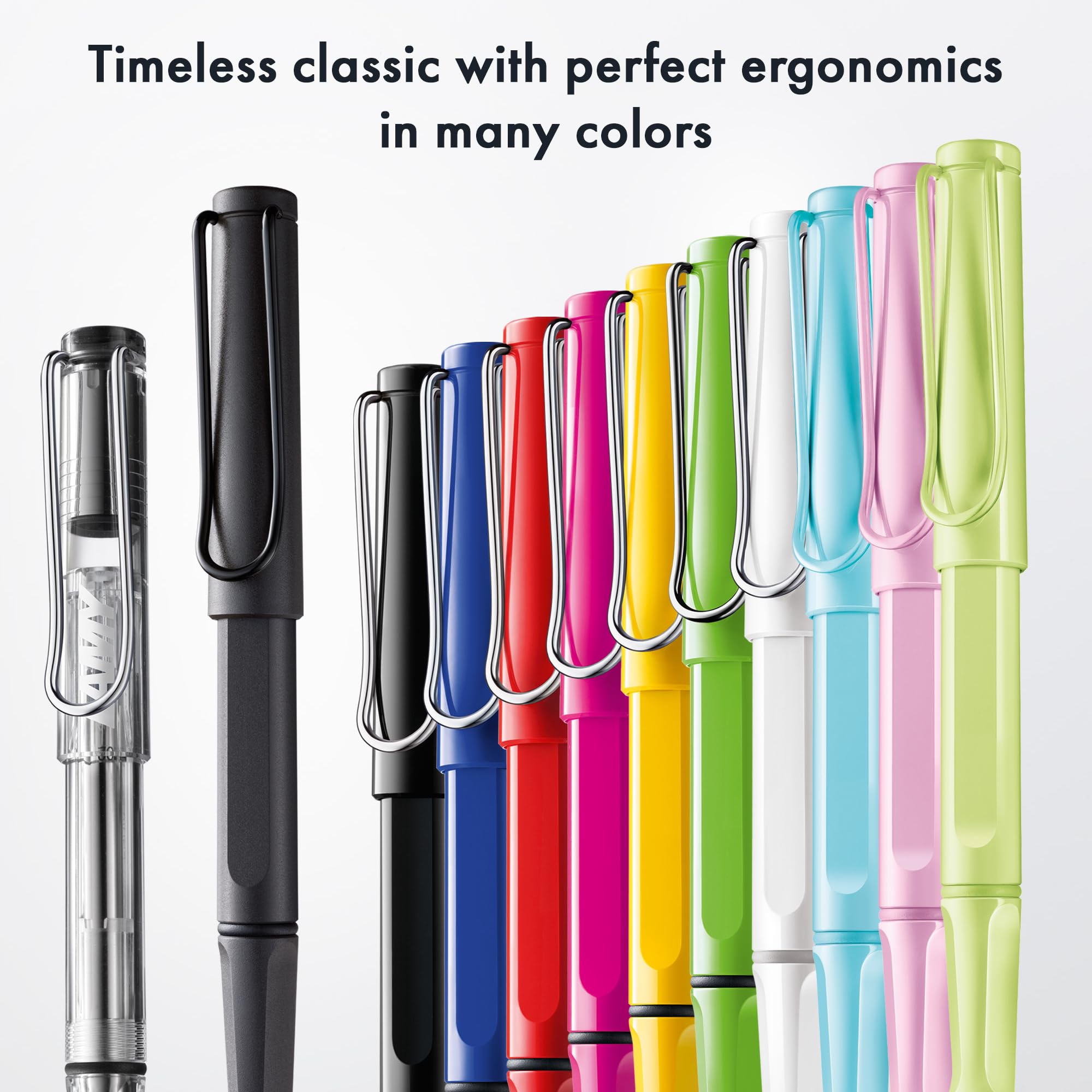 Lamy safari red - Rollerball Pen with ergonomic grip & line width M - for pleasant long writing - made of robust ASA plastic - including rollerball refill M 63 in blue - Image 7
