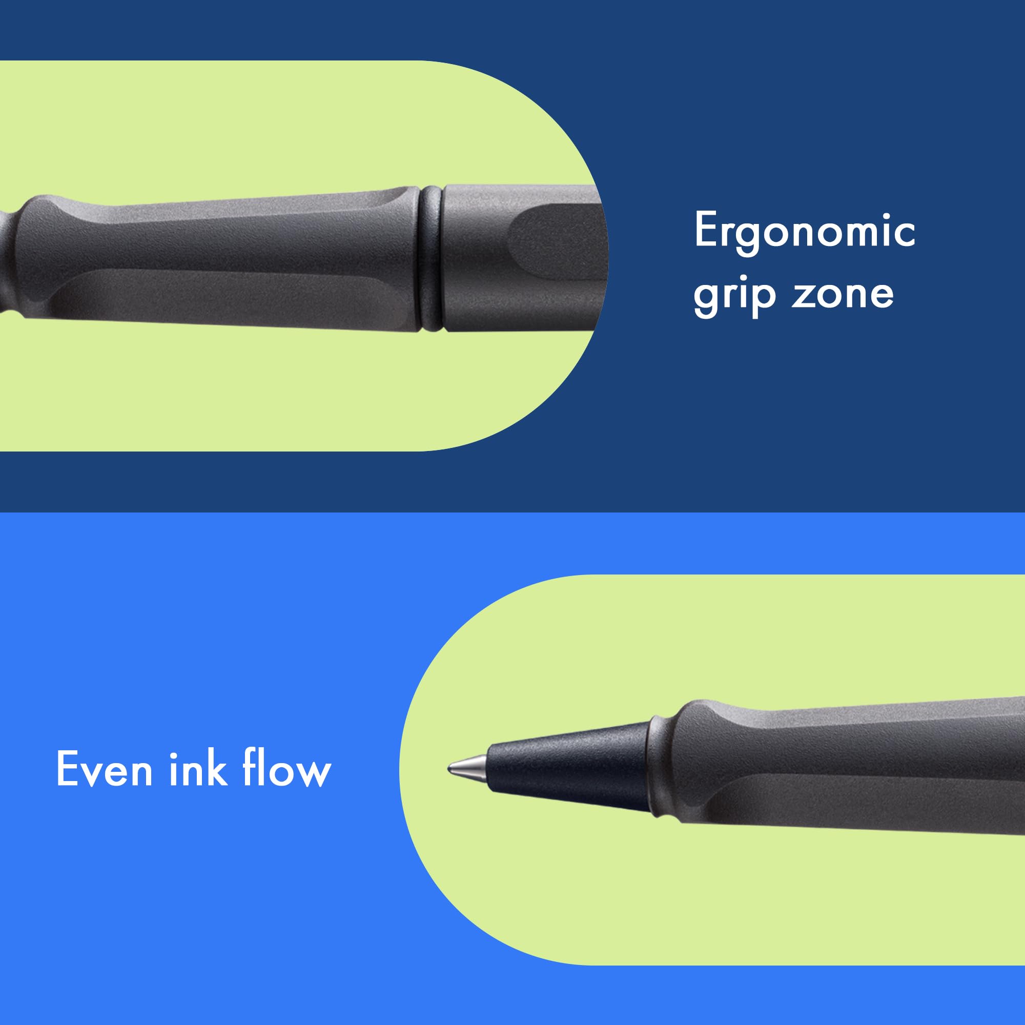 Lamy safari umbra - Rollerball Pen with ergonomic grip & line width M - for pleasant long writing - made of robust ASA plastic - including rollerball refill M 63 in blue - Image 3