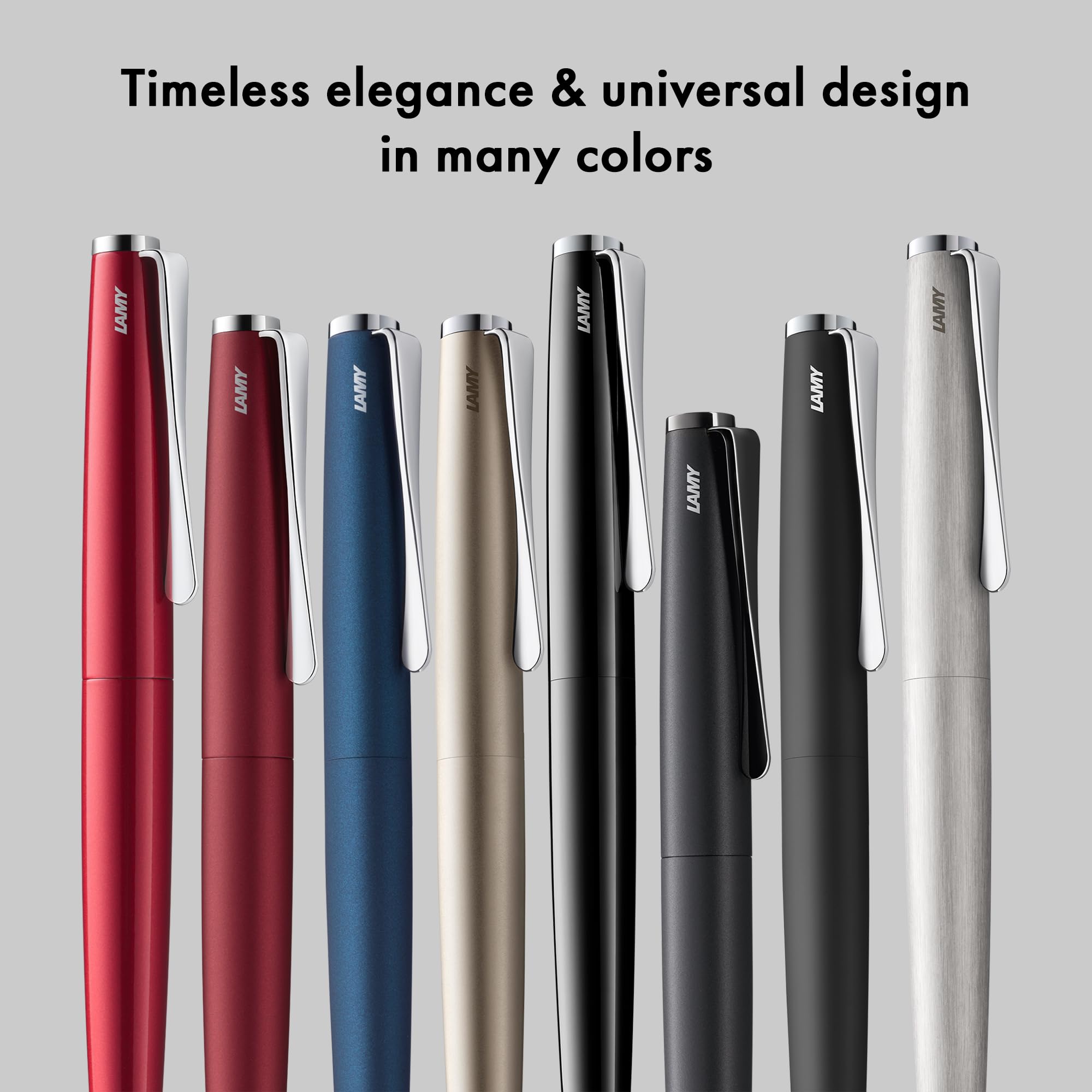 Lamy studio black - ballpoint pen in elegant stainless steel casing - with propeller-shaped clip - incl. giant refill M 16 in line width M in black - Image 6